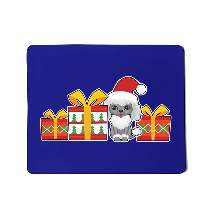 Cute Poodle With Santa Hat Cute Christmas Poodle Meaningful Gift Mousepad