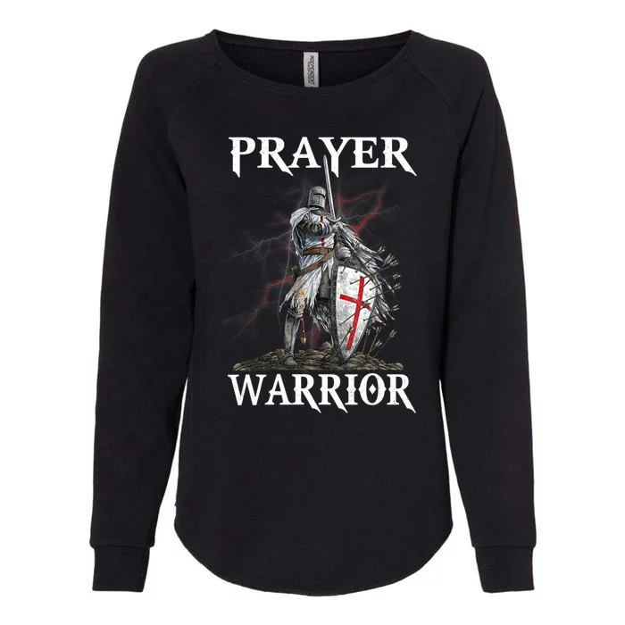 Christian Prayer Warrior Jesus Cross Religious Messages Womens California Wash Sweatshirt