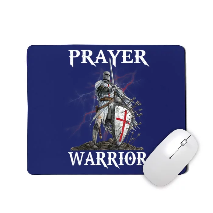 Christian Prayer Warrior Jesus Cross Religious Messages Mousepad