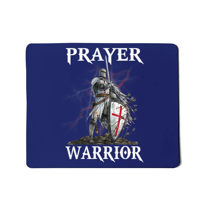 Christian Prayer Warrior Jesus Cross Religious Messages Mousepad