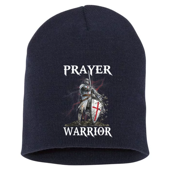 Christian Prayer Warrior Jesus Cross Religious Messages Short Acrylic Beanie