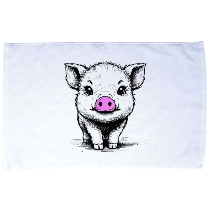 Cute Pig With Nose Drawing Microfiber Hand Towel