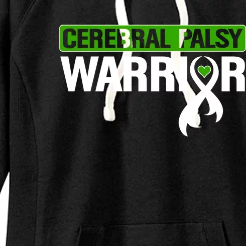 Cerebral Palsy Warrior Cp Green Ribbon Awareness Support Cute Gift Women's Fleece Hoodie