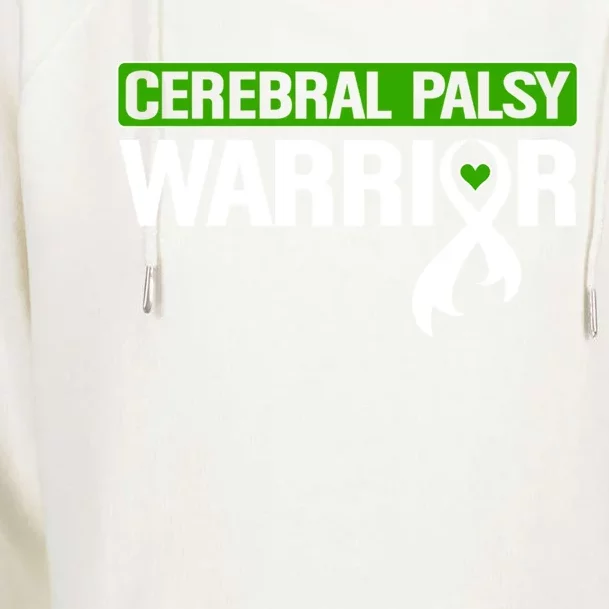 Cerebral Palsy Warrior Cp Green Ribbon Awareness Support Cute Gift Womens Funnel Neck Pullover Hood