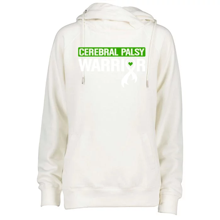 Cerebral Palsy Warrior Cp Green Ribbon Awareness Support Cute Gift Womens Funnel Neck Pullover Hood