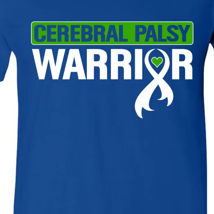 Cerebral Palsy Warrior Cp Green Ribbon Awareness Support Cute Gift V-Neck T-Shirt