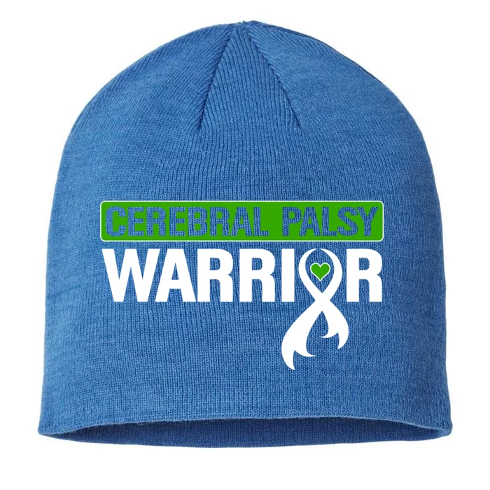 Cerebral Palsy Warrior Cp Green Ribbon Awareness Support Cute Gift 8 1/2in Sustainable Knit Beanie