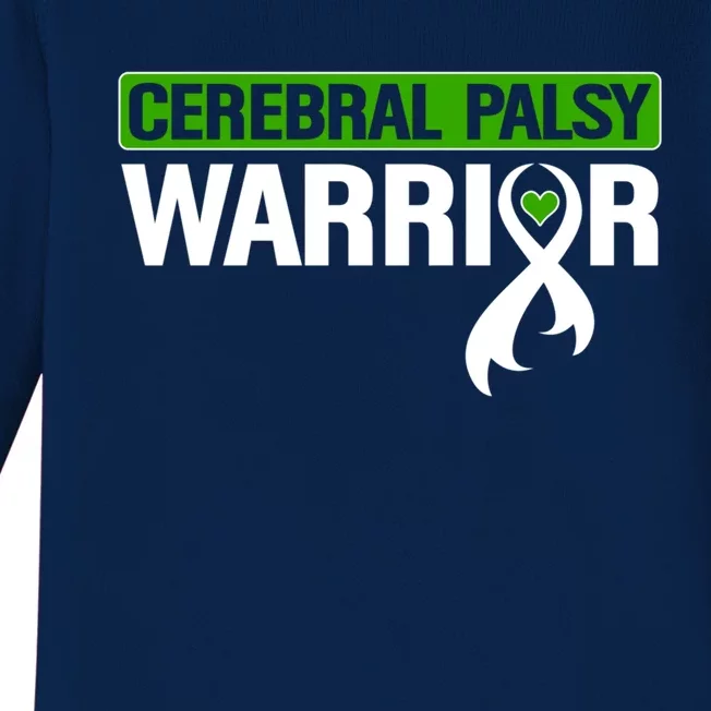 Cerebral Palsy Warrior Cp Green Ribbon Awareness Support Cute Gift Baby Long Sleeve Bodysuit