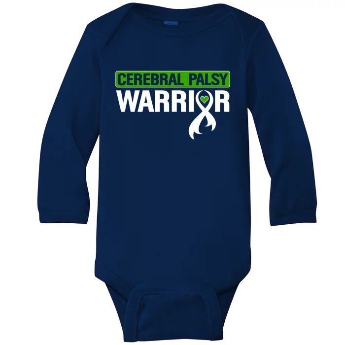 Cerebral Palsy Warrior Cp Green Ribbon Awareness Support Cute Gift Baby Long Sleeve Bodysuit