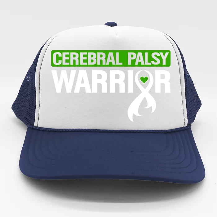 Cerebral Palsy Warrior Cp Green Ribbon Awareness Support Cute Gift Trucker Hat