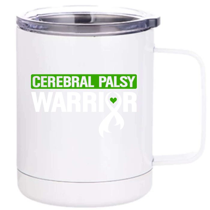 Cerebral Palsy Warrior Cp Green Ribbon Awareness Support Cute Gift Front & Back 12oz Stainless Steel Tumbler Cup