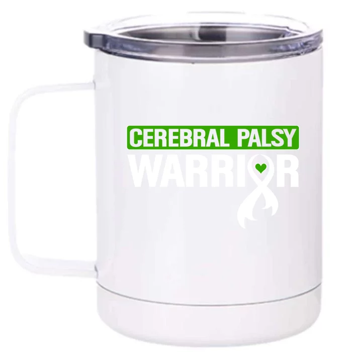 Cerebral Palsy Warrior Cp Green Ribbon Awareness Support Cute Gift Front & Back 12oz Stainless Steel Tumbler Cup