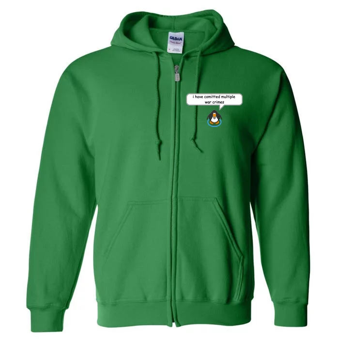 Club Penguin War Crimes Meme Full Zip Hoodie