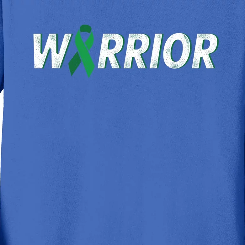 Cerebral Palsy Warrior Green Ribbon Cerebral Palsy Awareness Gift Kids Long Sleeve Shirt