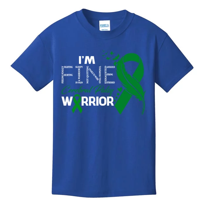 Cerebral Palsy Warrior I'm Fine Feather Cute Gift Kids T-Shirt