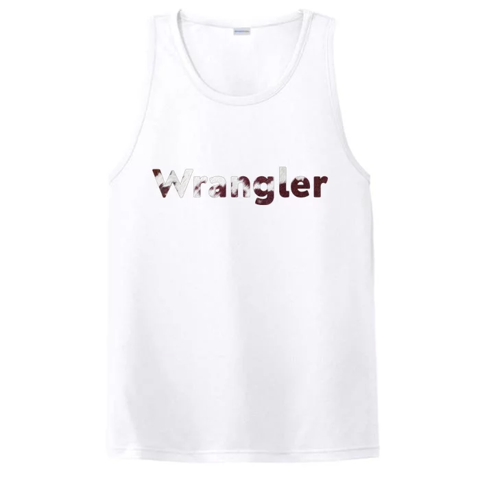 Cow Print Wrangler Western Retro Vintage Country Southern Performance Tank