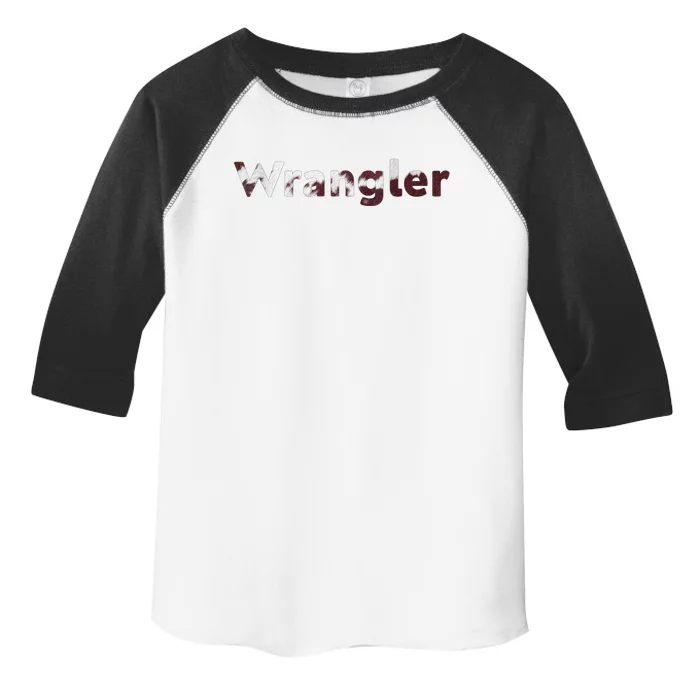 Cow Print Wrangler Western Retro Vintage Country Southern Toddler Fine Jersey T-Shirt