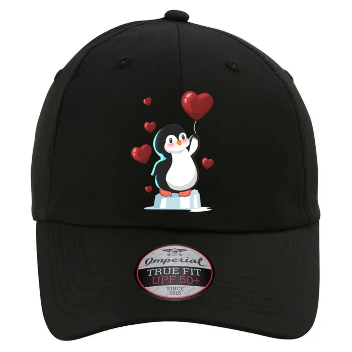 Cute Penguin With Heart Balloon Valentines Day Love Gift The Original Performance Cap