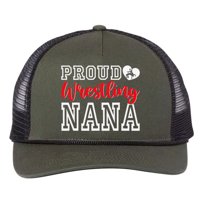 Cute Proud Wrestling Nana MotherS Day Christmas Retro Rope Trucker Hat Cap