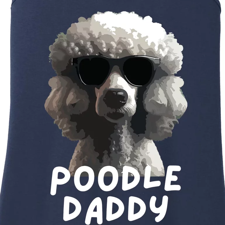 Cool Poodle Wearing Sunglasses Portrait Dad Poodle Daddy Ladies Essential Tank