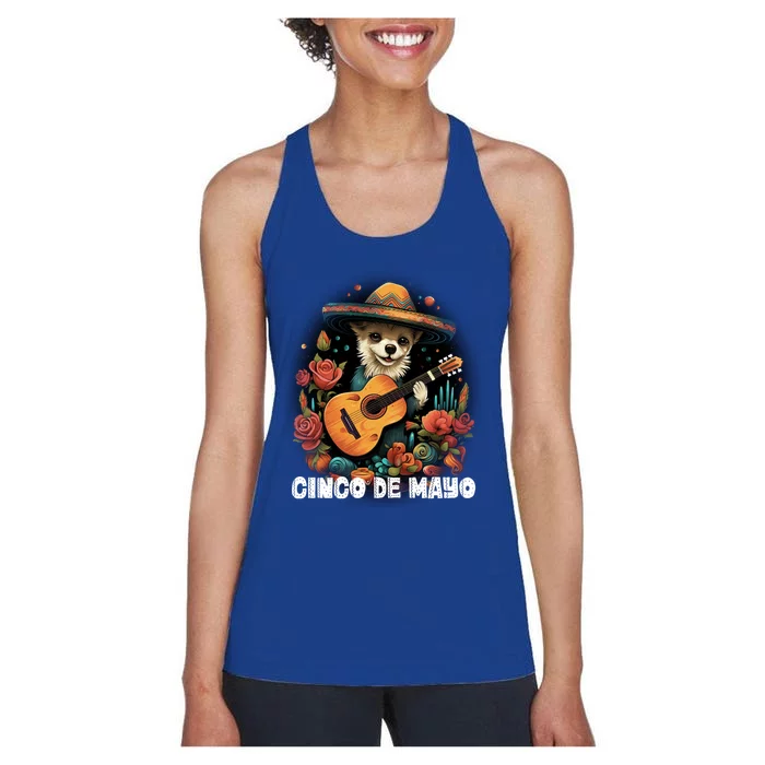 Cute Pembroke Welsh Dog Cinco De Mayo Mexican Party Gift Women's Racerback Tank