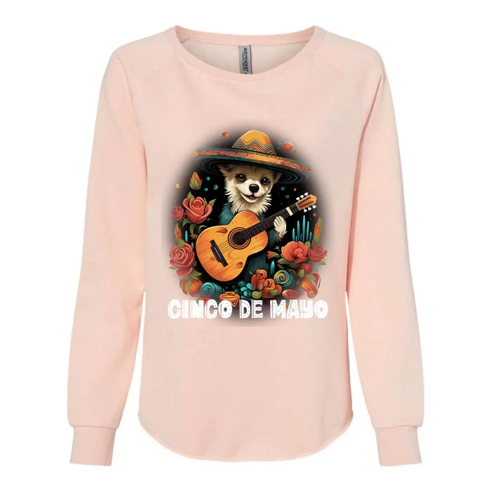 Cute Pembroke Welsh Dog Cinco De Mayo Mexican Party Gift Womens California Wash Sweatshirt