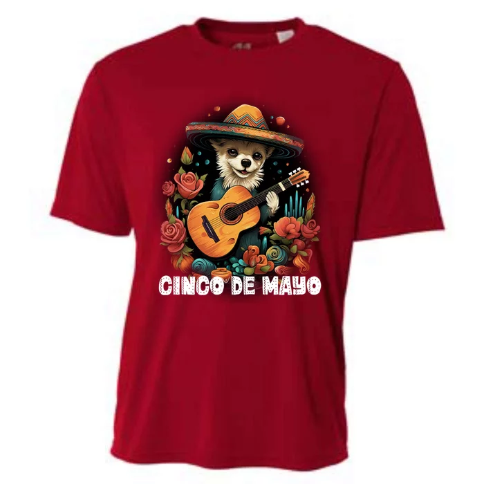 Cute Pembroke Welsh Dog Cinco De Mayo Mexican Party Gift Cooling Performance Crew T-Shirt