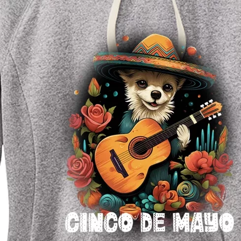 Cute Pembroke Welsh Dog Cinco De Mayo Mexican Party Gift Women's Fleece Hoodie