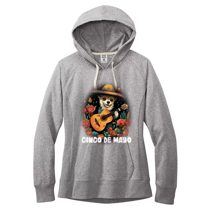 Cute Pembroke Welsh Dog Cinco De Mayo Mexican Party Gift Women's Fleece Hoodie