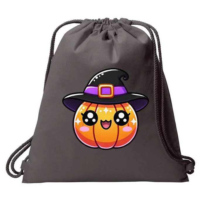 Cute Pumpkin Witch Halloween Drawstring Bag