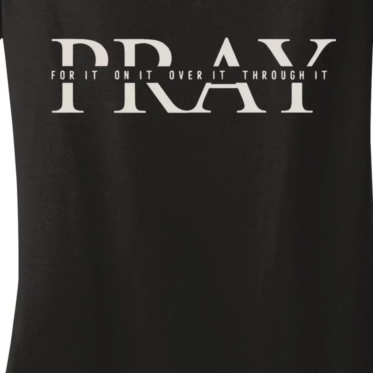 Christian Pray Women Of The Bible Christian Women's V-Neck T-Shirt