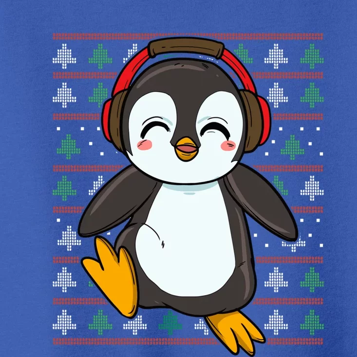 Cute Penguin With Headphones Penguin Christmas Cute Gift Toddler T-Shirt