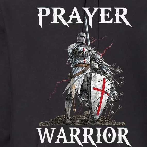 Christian Prayer Warrior Jesus Cross Religious Messages Premium Hoodie