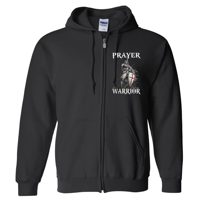 Christian Prayer Warrior Jesus Cross Religious Messages Full Zip Hoodie