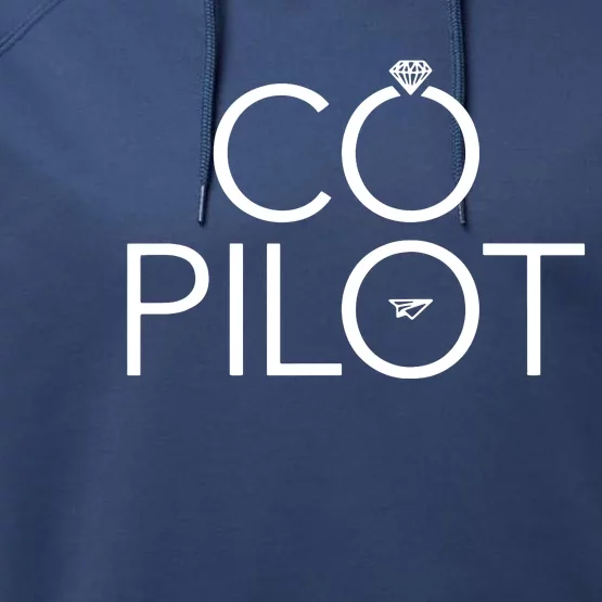 Co Pilot Wife Airplane Aviation Performance Fleece Hoodie