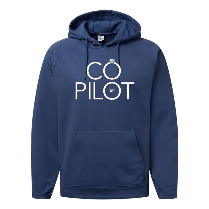 Co Pilot Wife Airplane Aviation Performance Fleece Hoodie