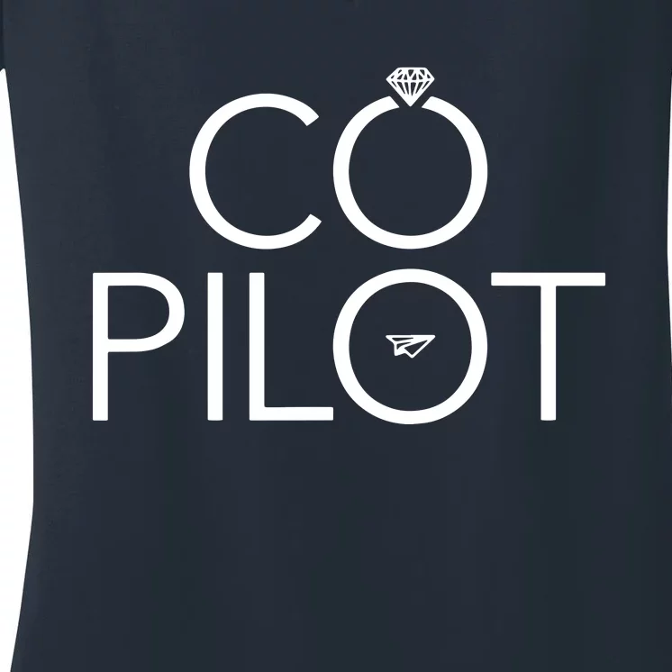 Co Pilot Wife Airplane Aviation Women's V-Neck T-Shirt