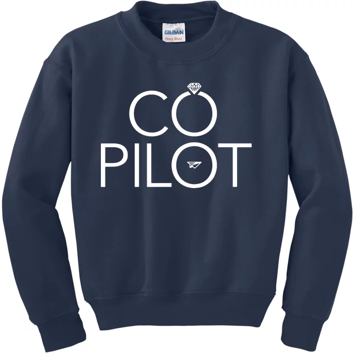 Co Pilot Wife Airplane Aviation Kids Sweatshirt