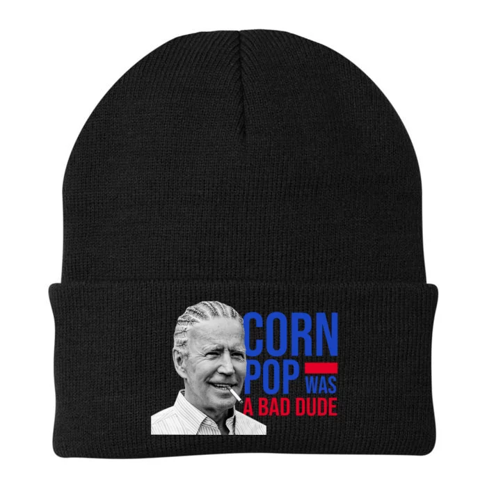 Corn Pop Was A Bad Dude Funny Joe Biden Knit Cap Winter Beanie