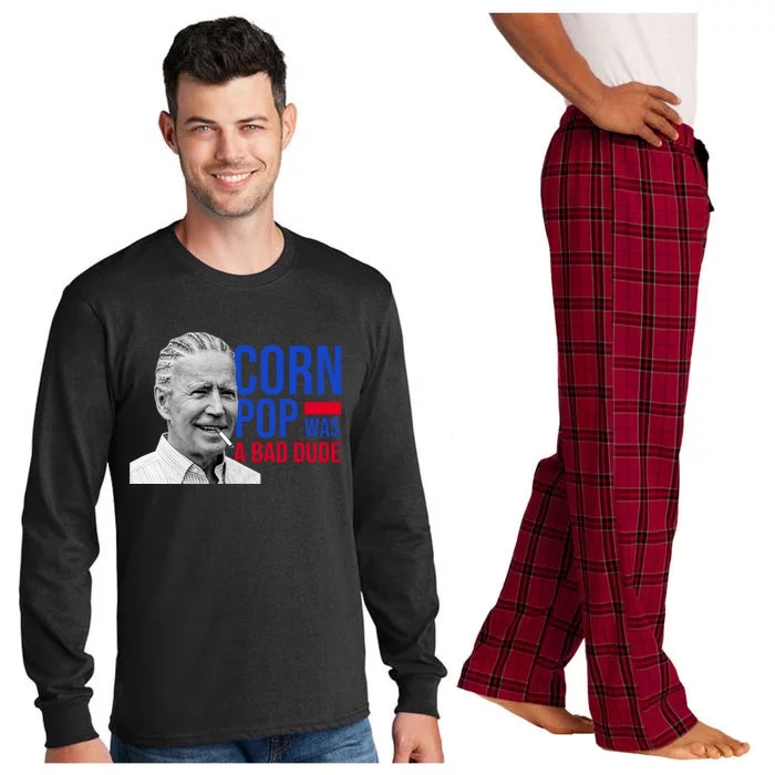 Corn Pop Was A Bad Dude Funny Joe Biden Long Sleeve Pajama Set