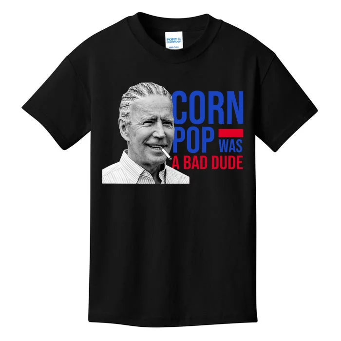 Corn Pop Was A Bad Dude Funny Joe Biden Kids T-Shirt