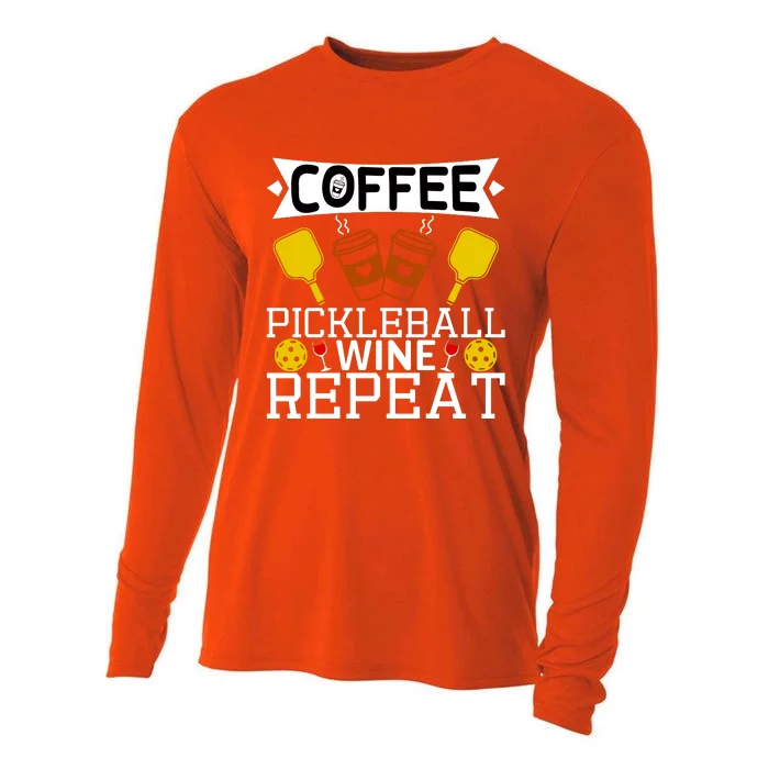 Coffee Pickleball Wine Repeat Cooling Performance Long Sleeve Crew