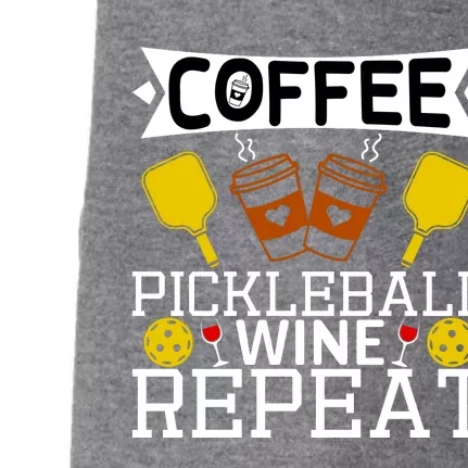 Coffee Pickleball Wine Repeat Doggie 3-End Fleece Hoodie