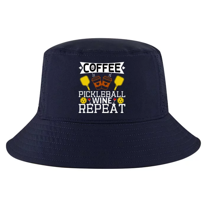 Coffee Pickleball Wine Repeat Cool Comfort Performance Bucket Hat