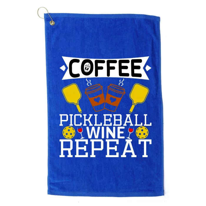 Coffee Pickleball Wine Repeat Platinum Collection Golf Towel