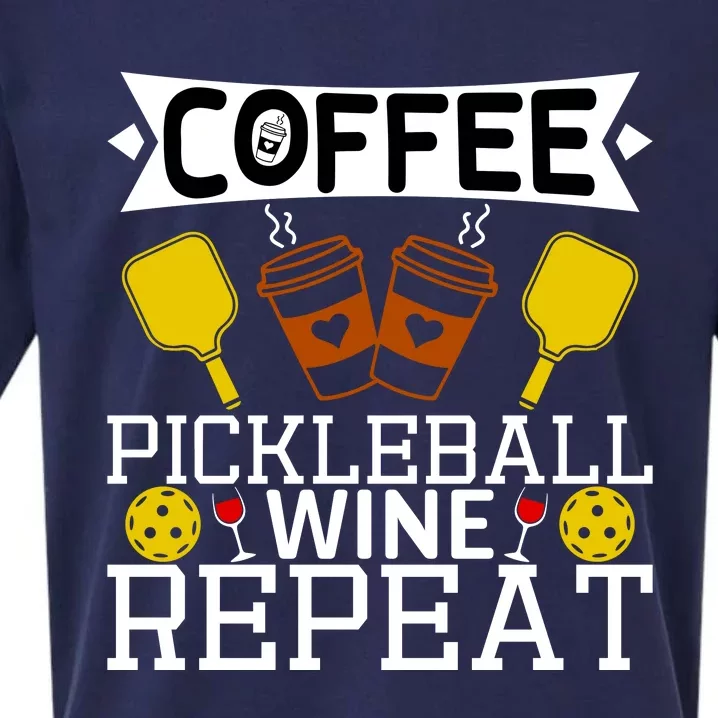 Coffee Pickleball Wine Repeat Sueded Cloud Jersey T-Shirt