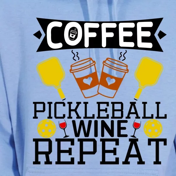 Coffee Pickleball Wine Repeat Unisex Surf Hoodie