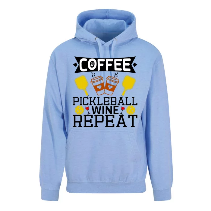 Coffee Pickleball Wine Repeat Unisex Surf Hoodie