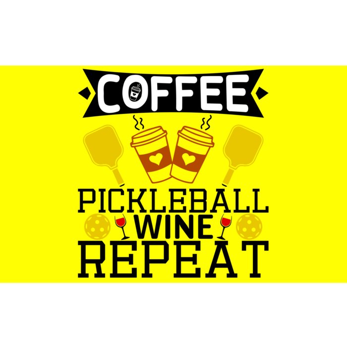 Coffee Pickleball Wine Repeat Bumper Sticker