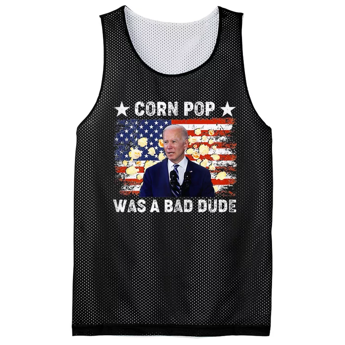 Corn Pop Was A Bad Dude Sarcastic Political Biden Mesh Reversible Basketball Jersey Tank